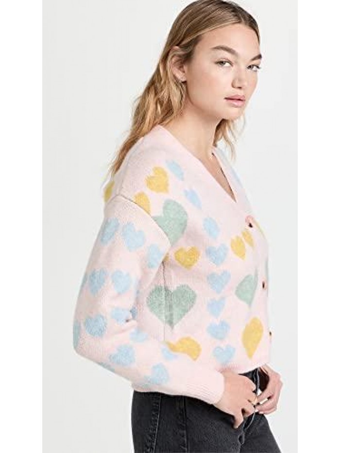 Factory Women's Pastel Heart Cardigan 