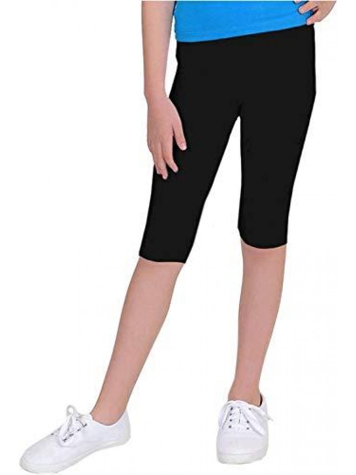 Knee-Length Leggings | Stretchy Leggings | Cotton Spandex | X-Small-7X Adult 