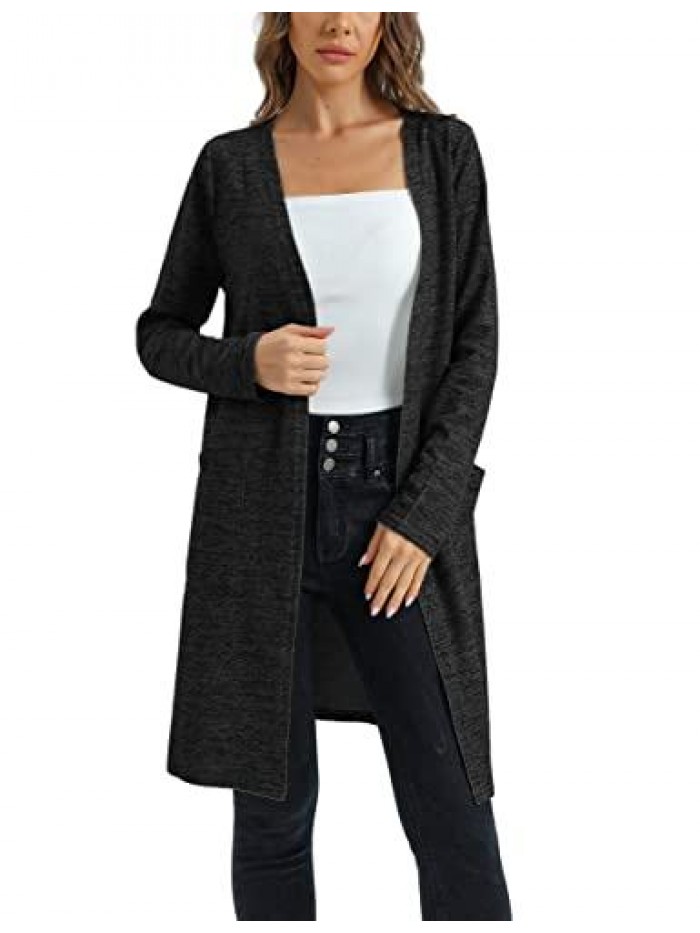 Open Front Cardigan Long Sleeve Lightweight Knitted Coat Sweaters Jackets Outwear 