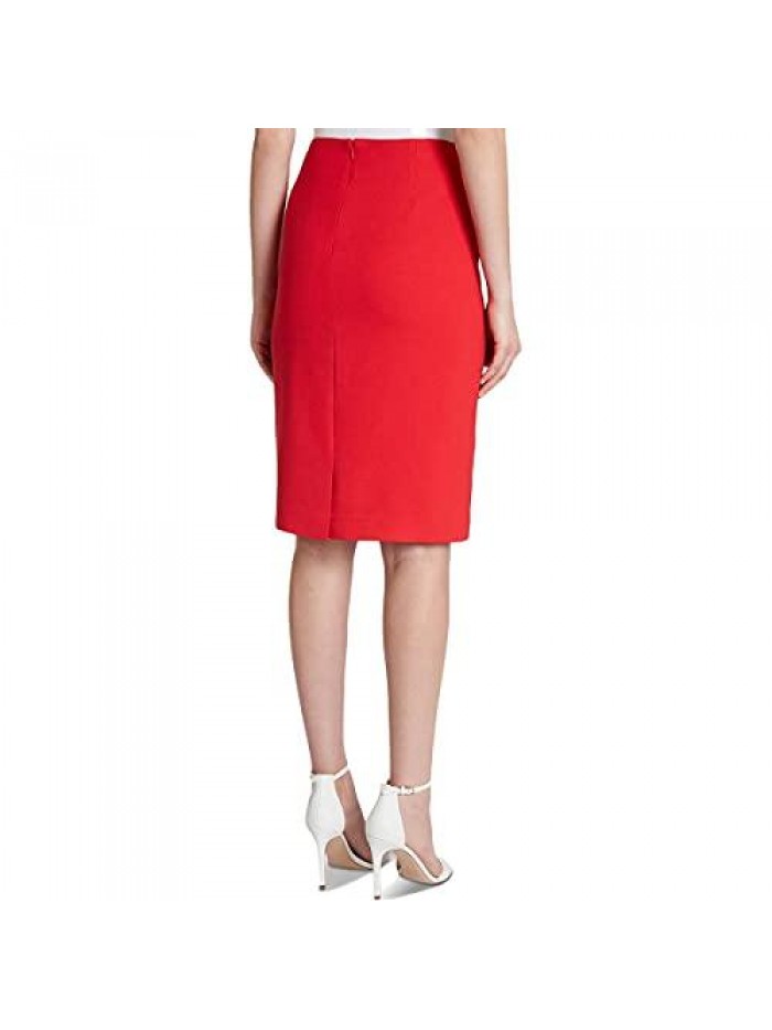 Women's Fitted Pencil Skirt with Buttons  