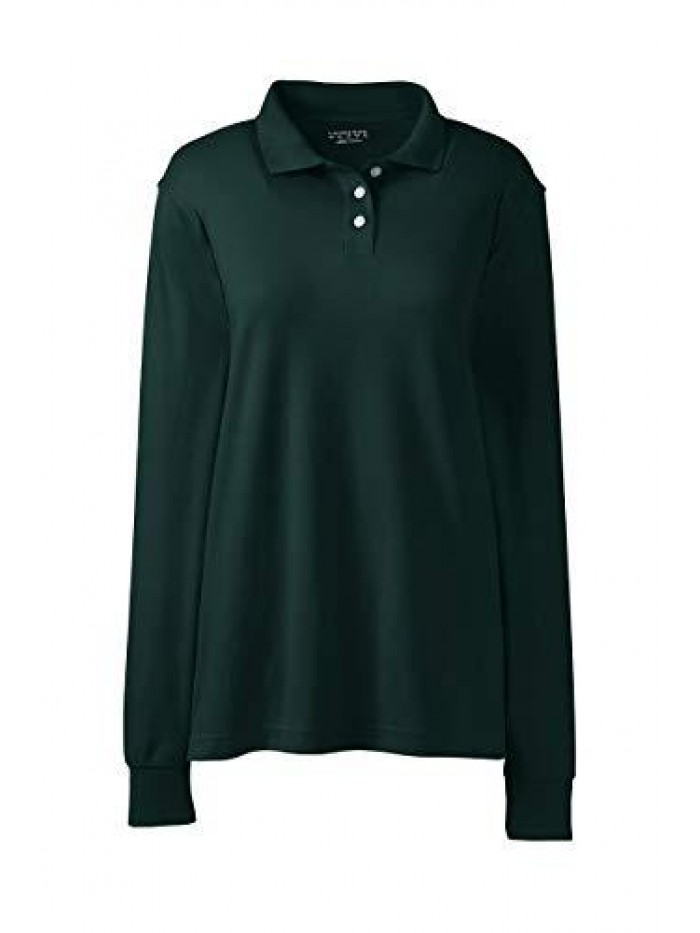 School Uniform Women's Long Sleeve Interlock Polo Shirt  