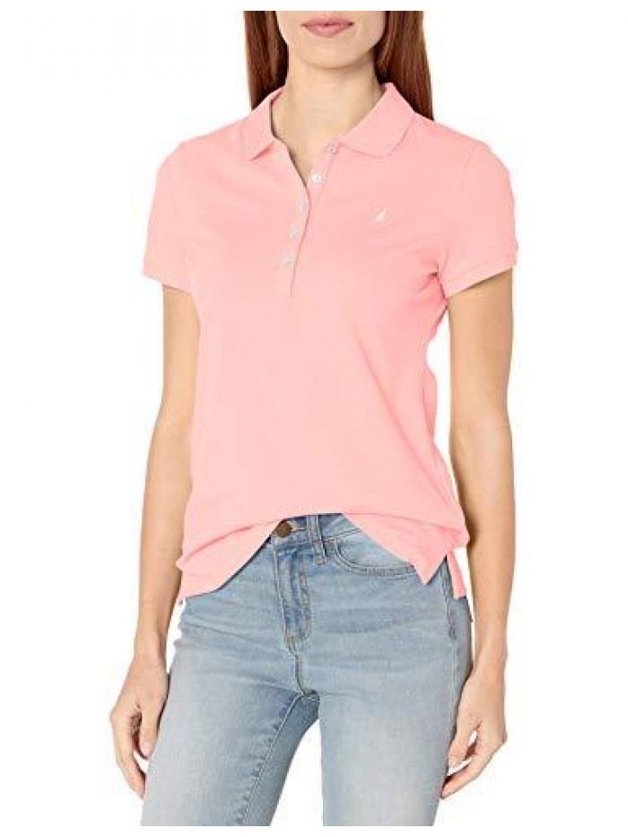 Women's 5-Button Short Sleeve Cotton Polo Shirt 