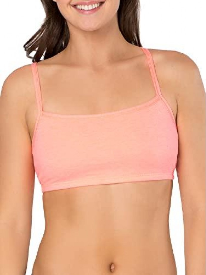 of the Loom Women's Spaghetti Strap Cotton Pullover Sports Bra 