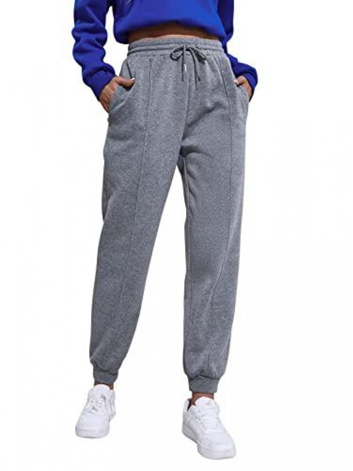 Women's Drawstring Waist Striped Side Jogger Sweatpants with Pocket 