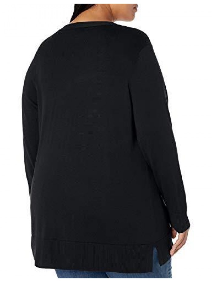 Women's Plus Size Lightweight Open-Front Cardigan Sweater  