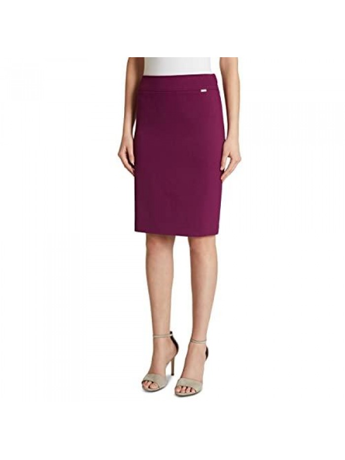 Women's Wide Waistband Double Back Vent Pencil Skirt  