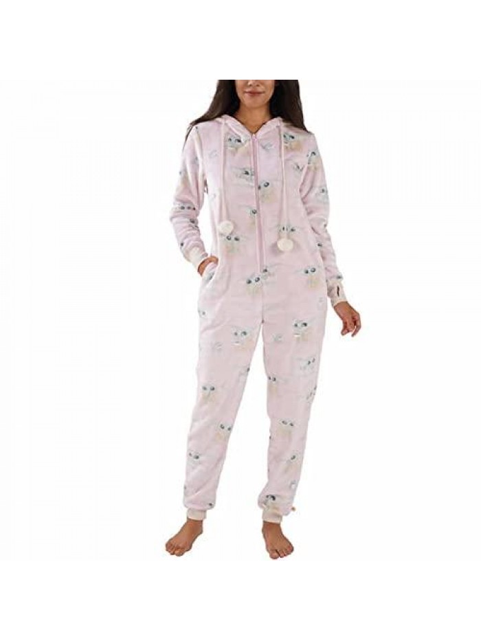 Munki Ladies' Plush One-Piece Hooded Pajama 