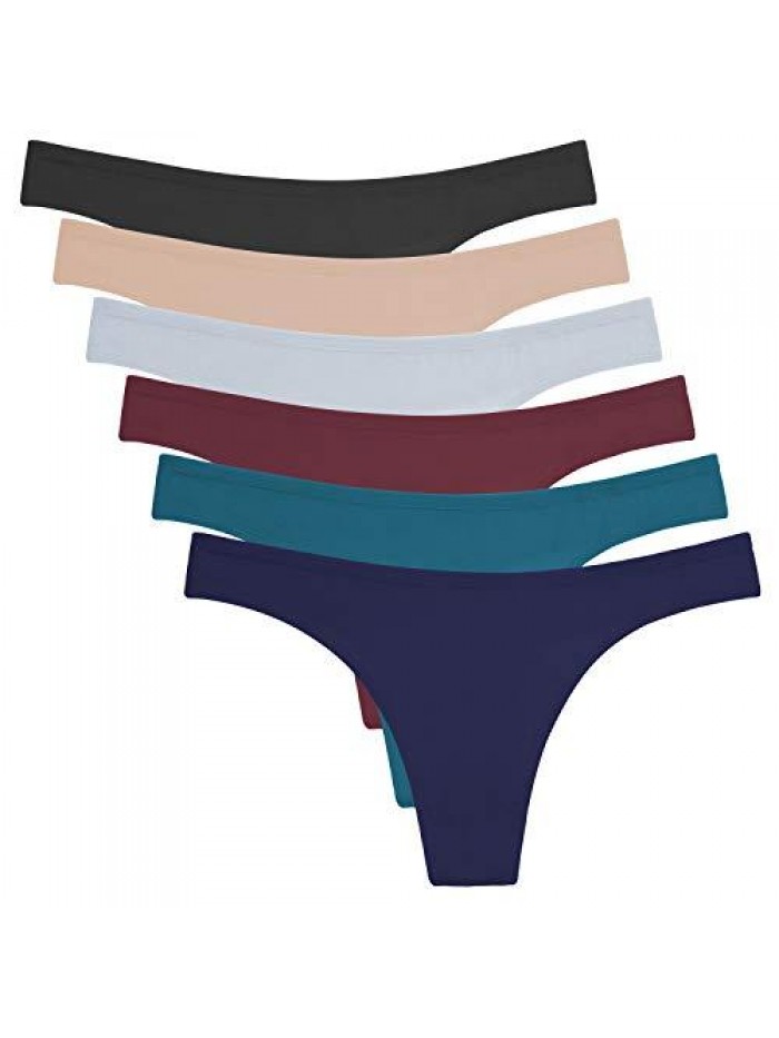 Women's Breathable Cotton Thong Panties Pack of 6 