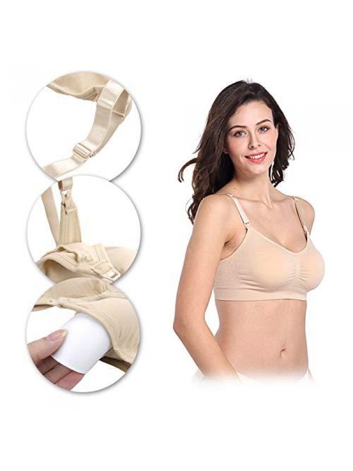 Body Silk Seamless Maternity Nursing Bra with Pads, Extenders & Clips 