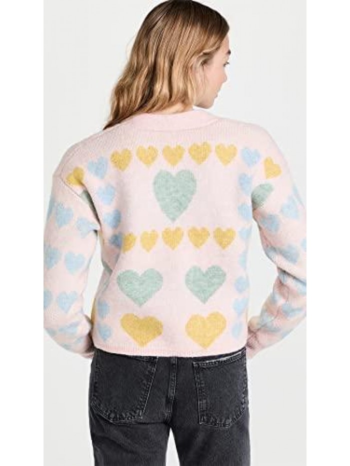 Factory Women's Pastel Heart Cardigan 