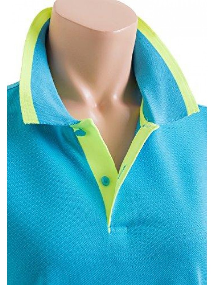 KWTTL0201 Women's Casual Polo 2-Button Long Sleeve Shirt 