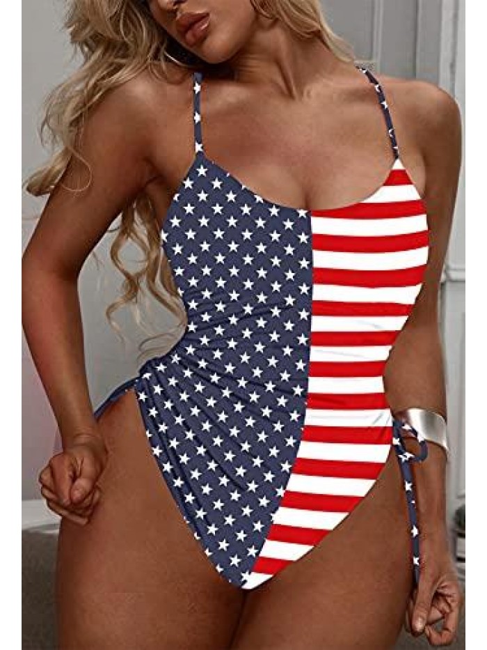 Women's Ruched High Cut One Piece Swimsuit Tummy Control Monokini Bikini 