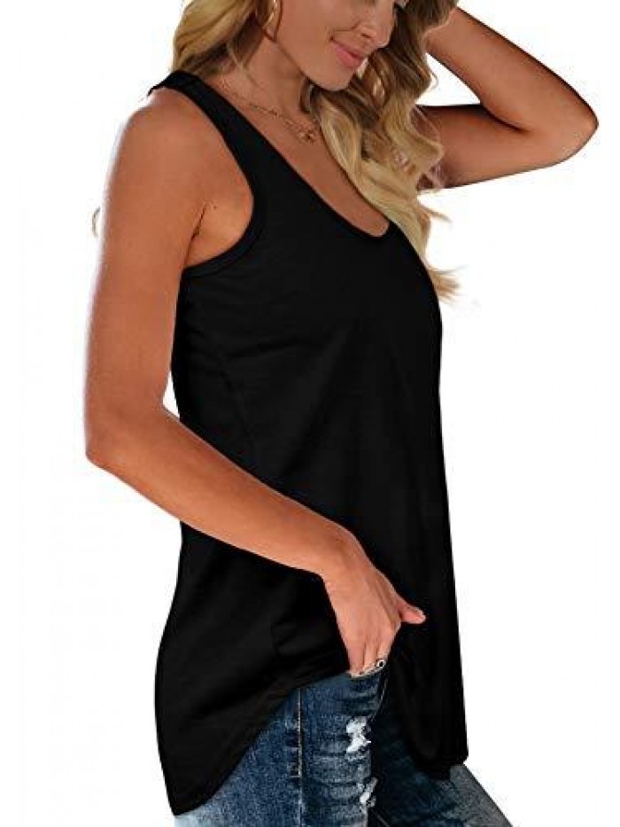 Womens Racerback Tank Tops Loose Fit Causal Summer U Neck 