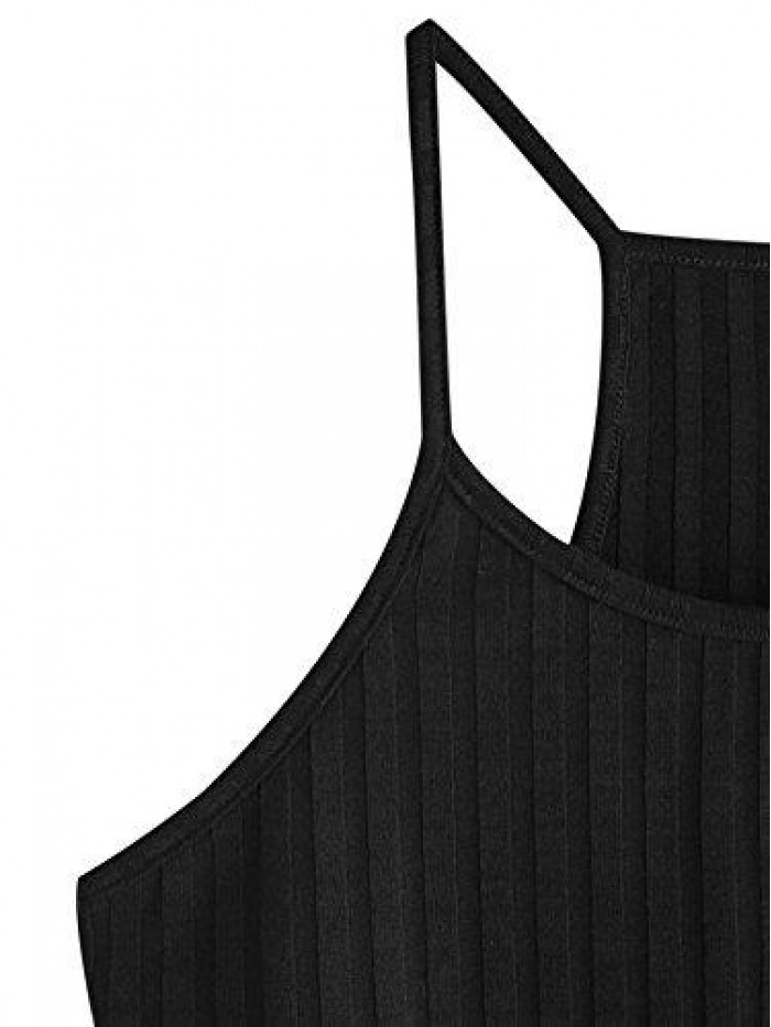 Women's Summer Basic Sexy Strappy Sleeveless Racerback Crop Top 