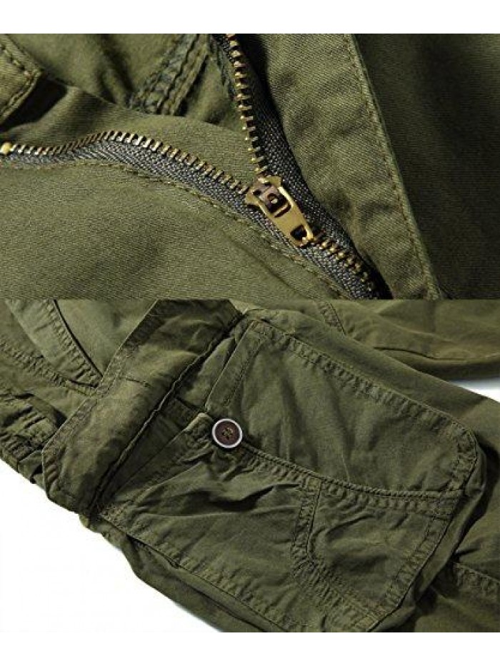 Women's Casual Fitted Multi-Pockets Camouflage Twill Bermuda Cargo Shorts 