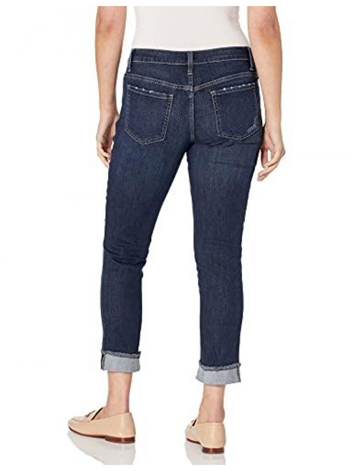 by Lee Indigo Women's Fringe Cuff Boyfriend Jean 