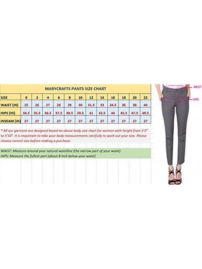 Women's Work Ankle Dress Pants Trousers Slacks 