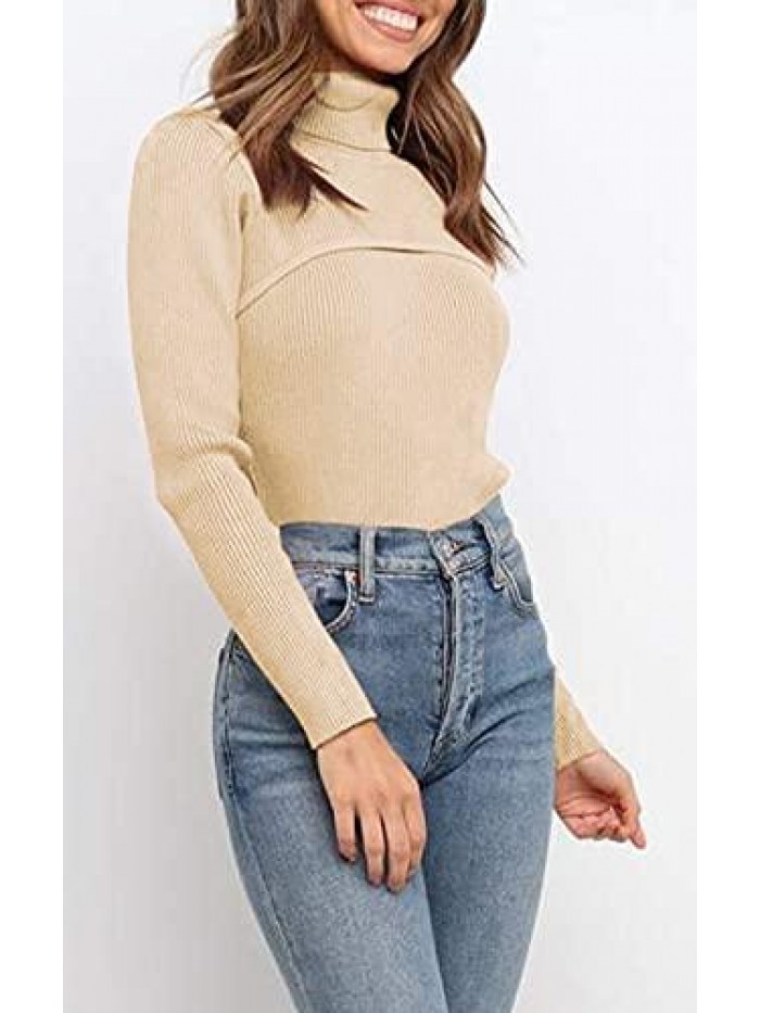 Women’s Turtleneck Knit Sweater Long Sleeve Soft Classic Fit Pullover Tops 