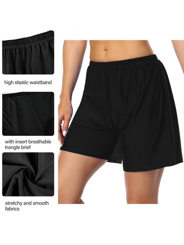 Women's Swim Board Shorts Sport Boyleg Trunk Swimwear Bottom 