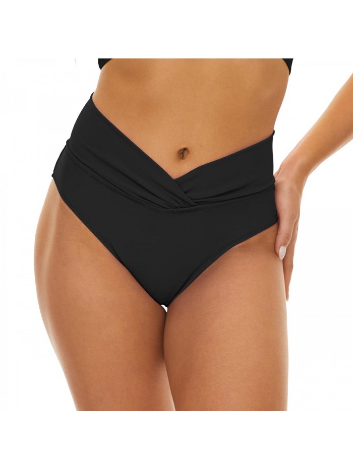 Women's Swimsuit Bottoms Midrise Twist Front Swim Bikini Bottoms 