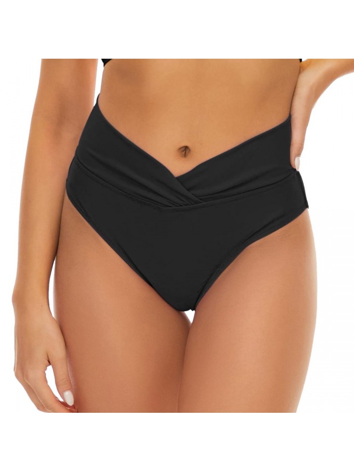 Women's Swimsuit Bottoms Midrise Twist Front Swim Bikini Bottoms 