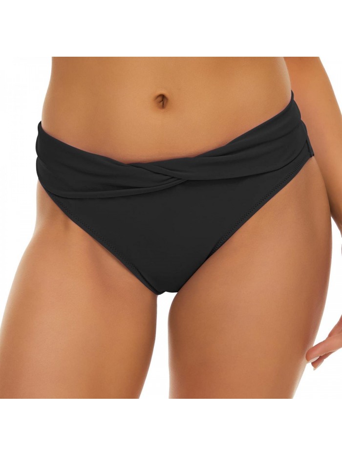 Women's Swimsuit Bottoms Midrise Twist Front Swim Bikini Bottoms 