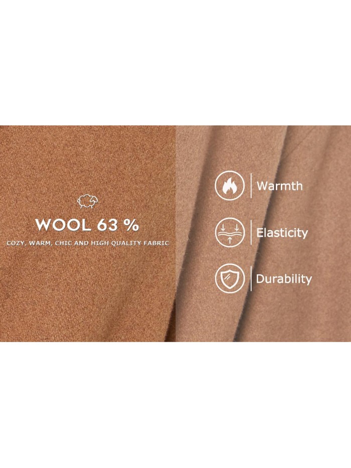 You Be Women's Wool Belted Wrap Relaxed Fit Coat 