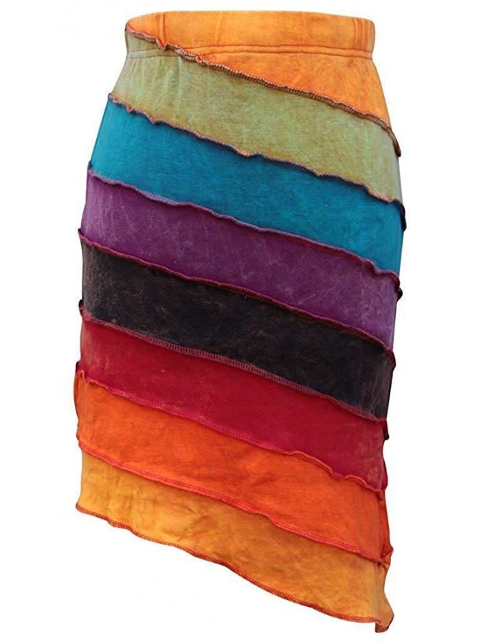 Fashion Women Summer Rainbow Hippie Skirt 