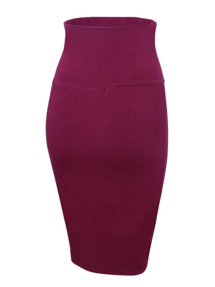 WARE Women Casual Convertible Knee Length Pencil Skirt 