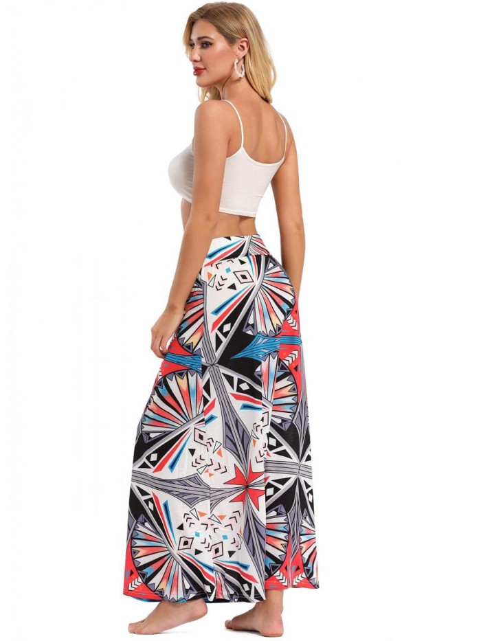 Women's Bohemian Print Long Maxi Skirt 