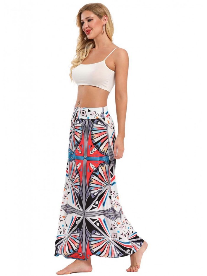 Women's Bohemian Print Long Maxi Skirt 