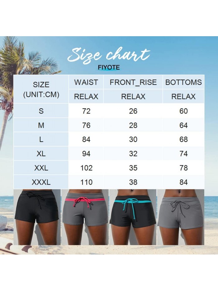 Women Sports Summer Bottom Slit Swim Beach Board Shorts 