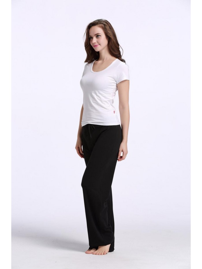 Womens Casual Stretch Cotton Pajama Pants Simple Lounge Pants 