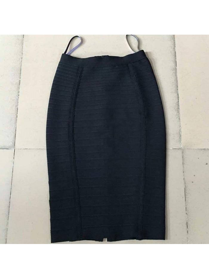 Women's High Waist Elastic Rayon Bandage Pencil Skirt 