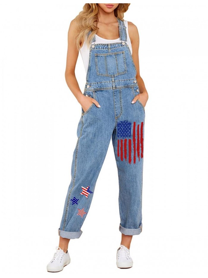 Womens Classic Adjustable Straps Pockets Denim Bib Overalls Jeans Pants 