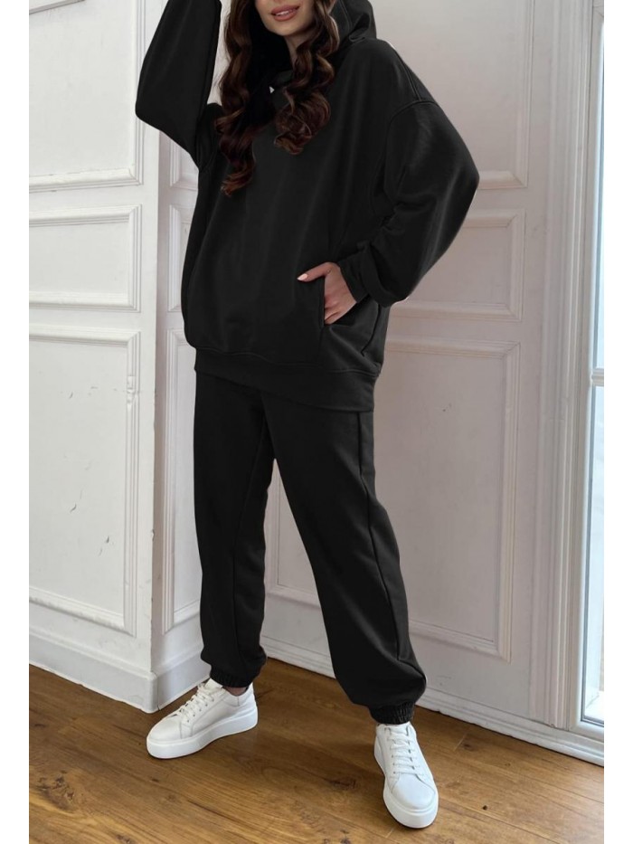 Women Hoodies Tracksuit Long Sleeve Sweatshirts Jogger Pant 2 Piece Outfits 