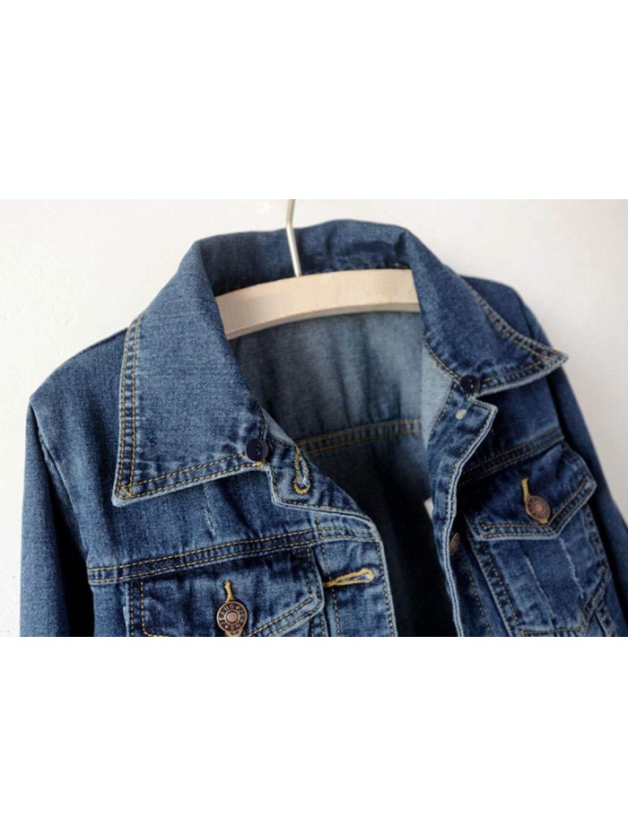 Women's Casual Detachable Hoodie Denim Jacket 