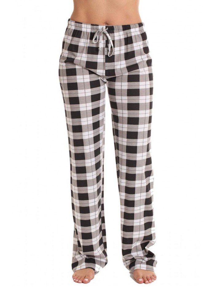 Love 100% Cotton Jersey Women Plaid Pajama Pants Sleepwear 