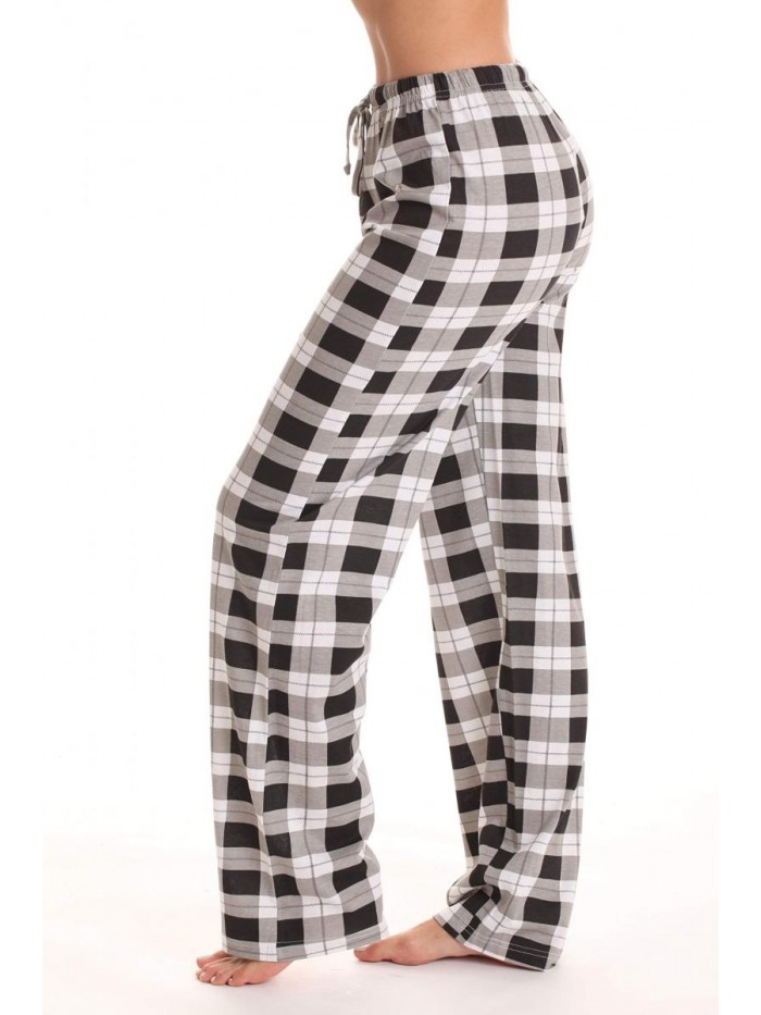 Love 100% Cotton Jersey Women Plaid Pajama Pants Sleepwear 