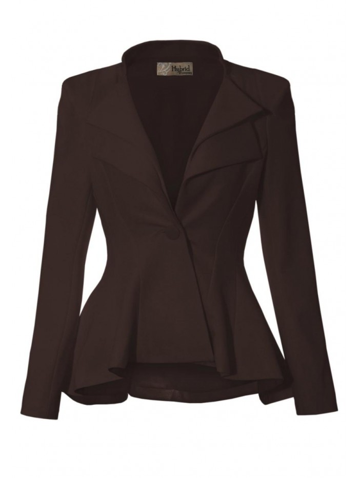 Company Women Double Notch Lapel Sharp Shoulder Pad Office Blazer  