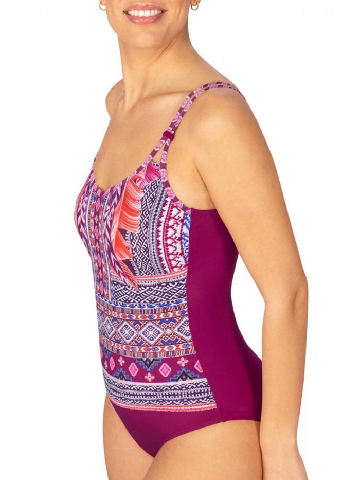 Amoena Womens Boho Vibes Half Bodice Pocketed Mastectomy Swimsuit