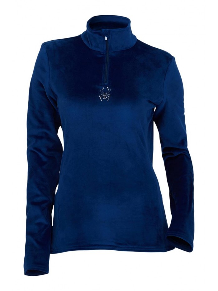 Spyder Women's Shimmer Bug Long Sleeve Half Zip T-Neck Fleece Top