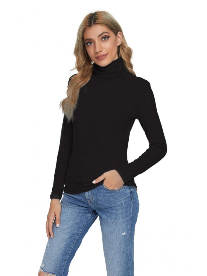 Evagnee Womens Long Sleeve Turtleneck Lightweight Slim Active Shirt