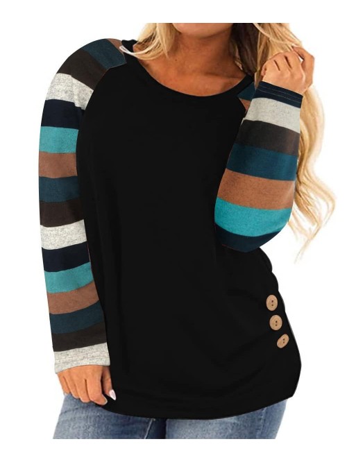 Womens Plus Size Tops Long Sleeve Shirts V Neck Tu...