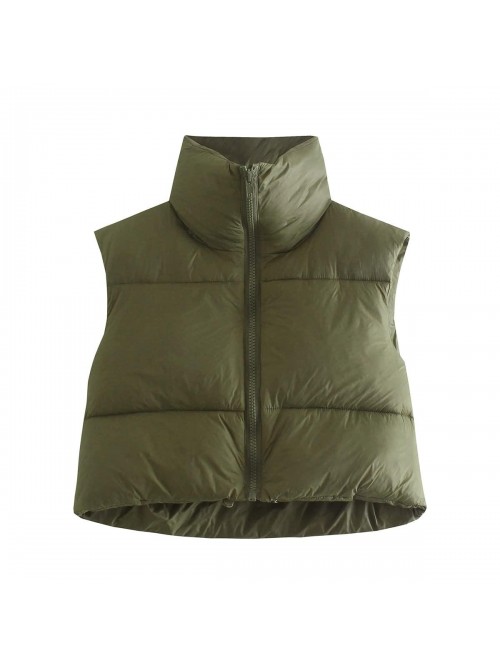 Women's Winter Crop Vest Lightweight Sleeveless Wa...