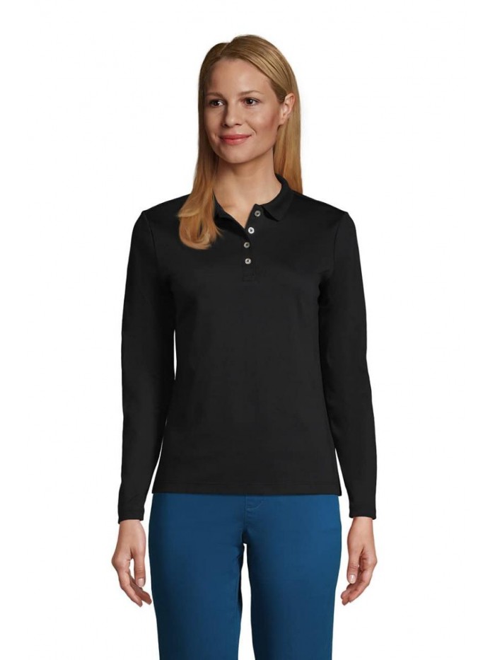 Women's Long Sleeve Feminine Fit Pima Polo Shirt  