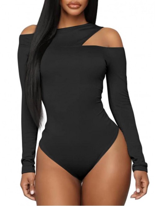 Women's Sexy Cold Shoulder Cut Out Tank Bodysuits ...