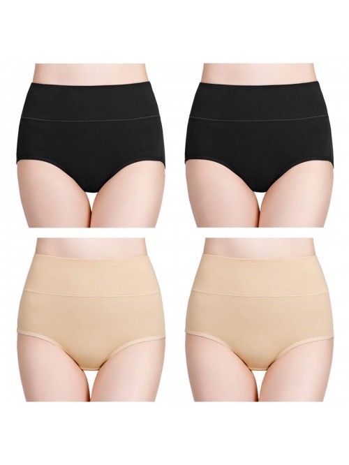 Women's High Waisted Cotton Underwear Ladies Soft ...