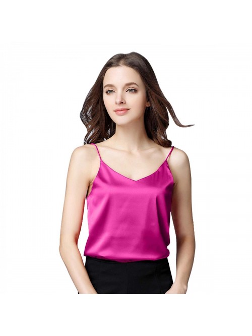 Basic Women's Silk Tank Top Ladies V-Neck Camisole...