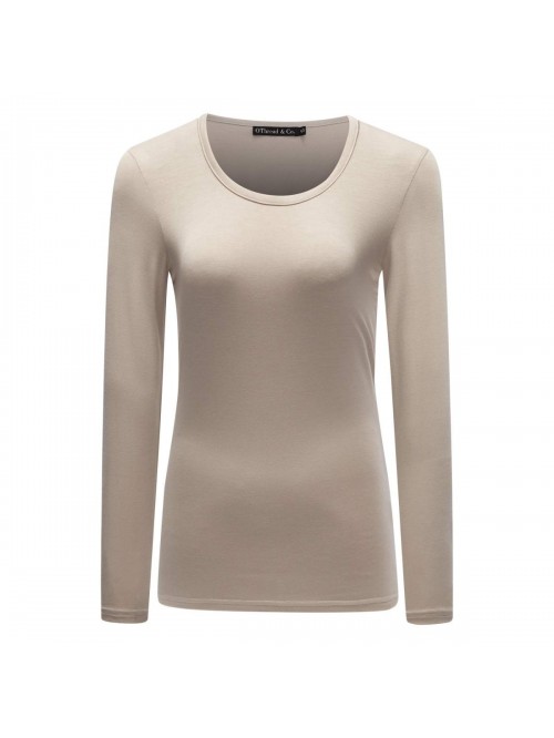 Co. Women's Long Sleeve T-Shirt Scoop Neck Basic L...